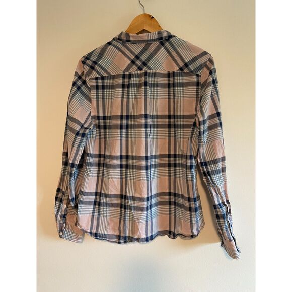 UNTUCKit Blouse Shirt Top Womens 14 Button-Up Plaid Pink Blue "Grumello" - Picture 2 of 5